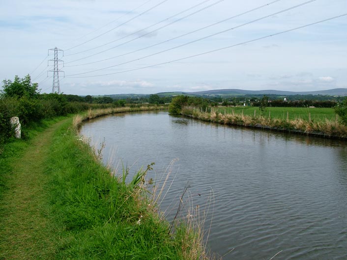 The canal winds through the countryside