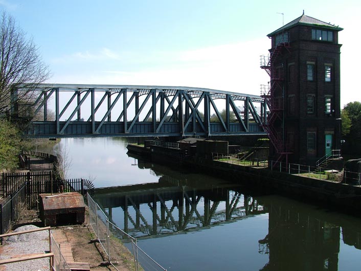 View of Barton Swing Aqueduct bridge