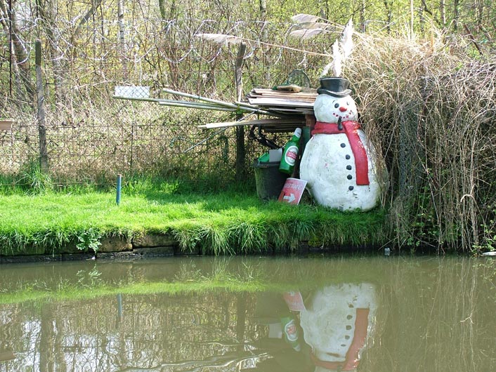 A snowman on the booze