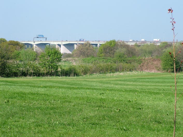 View towards the Thelwall viaduct