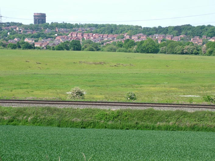 Getting higher, looking down to the railway line