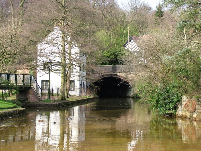 Junction leading from the Bridgewater Canal to the mines entrance in Worsley Delph.