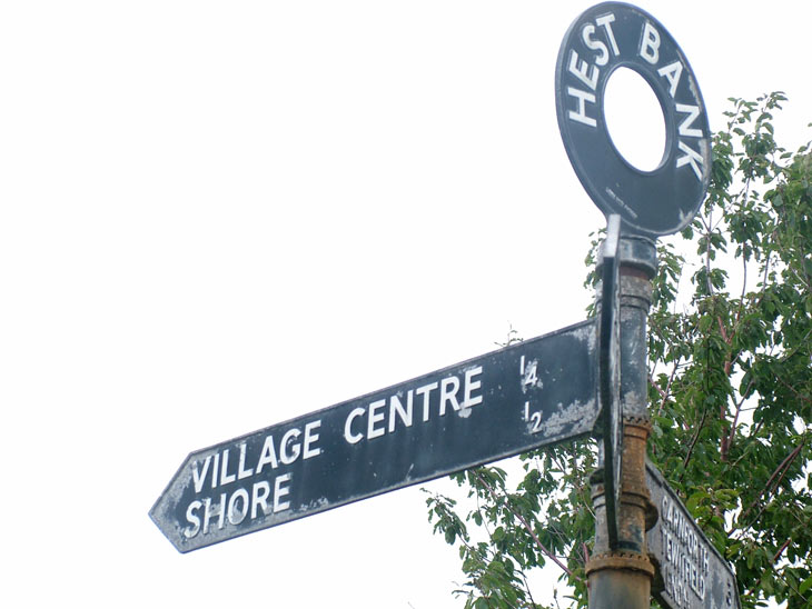 Sign post at Hest Bank