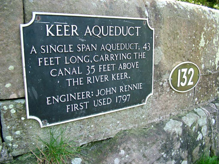 Keer aqueduct plaque (Bridge 132)