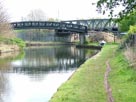 Approaching Waters Meeting footbridge, the junction to Manchester