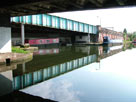 A boat moored next to Timperley bridge (Bridge 33)