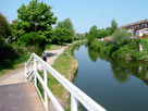 Footbridge over junction with Ashton Basin Footbridge over junction with Ashton Basin