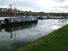 Lots of boats moored by the Moorings pub